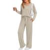 imageAUTOMET Sweatsuits Women 2 Piece Outfit Fashion Travel Lounge Sets With Wide Leg Pants Airport Track Suits Fall Clothes 2025Khaki