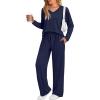 imageAUTOMET Sweatsuits Women 2 Piece Outfit Fashion Travel Lounge Sets With Wide Leg Pants Airport Track Suits Fall Clothes 2025Navy