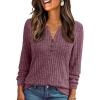 imageAUTOMET Womens Henley Long Sleeve Shirt Fall Top V Neck Fashion Dreesy Casual Tunic Sweaters Clothes Trendy Work OutfitsWine