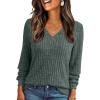 imageAUTOMET Womens V Neck Long Sleeve Shirt Fall Fashion Tops Tunic Dressy Casual Sweater Clothes Cute Trendy Work Outfits 2025Green