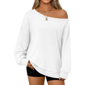 imageAUTOMET Women Off the Shoulder Sweatshirt Oversized Tops Fall Outfits 2025 Y2k Clothes Fashion Clothing Trendy TopWhite
