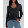 imageAUTOMET Long Sleeve Shirts for Women 2025 Fall Fashion Lace V Neck Loose Fit Casual Tops Trendy T Shirts Outfits ClothesBlack