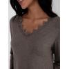 imageAUTOMET Long Sleeve Shirts for Women 2025 Fall Fashion Lace V Neck Loose Fit Casual Tops Trendy T Shirts Outfits ClothesCoffee Grey