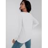 imageAUTOMET Long Sleeve Shirts for Women 2025 Fall Fashion Lace V Neck Loose Fit Casual Tops Trendy T Shirts Outfits ClothesWhite