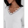 imageAUTOMET Long Sleeve Shirts for Women 2025 Fall Fashion Lace V Neck Loose Fit Casual Tops Trendy T Shirts Outfits ClothesWhite