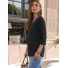 imageAUTOMET Womens 34 Length Sleeve Tops 2025 Summer V Neck Tee Shirts Dressy Casual Work Tunic Blouses Spring ClothesBlack
