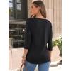imageAUTOMET Womens 34 Length Sleeve Tops 2025 Summer V Neck Tee Shirts Dressy Casual Work Tunic Blouses Spring ClothesBlack