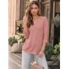 imageAUTOMET Womens 34 Length Sleeve Tops 2025 Summer V Neck Tee Shirts Dressy Casual Work Tunic Blouses Spring ClothesPink