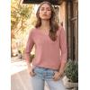 imageAUTOMET Womens 34 Length Sleeve Tops 2025 Summer V Neck Tee Shirts Dressy Casual Work Tunic Blouses Spring ClothesPink