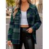 imageAUTOMET Womens Fall Outfits Fashion Clothes Shackets Flannel Plaid Button Down Long Sleeve Shirts JacketsGreen