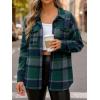 imageAUTOMET Womens Fall Outfits Fashion Clothes Shackets Flannel Plaid Button Down Long Sleeve Shirts JacketsGreen