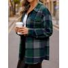 imageAUTOMET Womens Fall Outfits Fashion Clothes Shackets Flannel Plaid Button Down Long Sleeve Shirts JacketsGreen