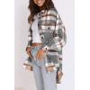 imageAUTOMET Womens Fall Outfits Fashion Clothes Shackets Flannel Plaid Button Down Long Sleeve Shirts JacketsGreybrown
