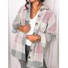 imageAUTOMET Womens Fall Outfits Fashion Clothes Shackets Flannel Plaid Button Down Long Sleeve Shirts JacketsPinkgrey