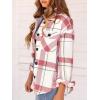 imageAUTOMET Womens Fall Outfits Fashion Clothes Shackets Flannel Plaid Button Down Long Sleeve Shirts JacketsPinkwhite