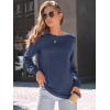 imageAUTOMET Womens Long Sleeve Shirts 2025 Fall Loose Fit Tops Solid Color Oversized Basic Tees Business Casual OutfitsDark Blue
