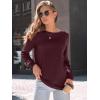 imageAUTOMET Womens Long Sleeve Shirts 2025 Fall Loose Fit Tops Solid Color Oversized Basic Tees Business Casual OutfitsWine Red