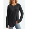imageAUTOMET Womens Long Sleeve Shirts Crew Neck Casual Tshirts Fall Fashion Tops Loose Fit Lightweight Y2k Outfits ClothesBlack