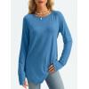 imageAUTOMET Womens Long Sleeve Shirts Crew Neck Casual Tshirts Fall Fashion Tops Loose Fit Lightweight Y2k Outfits ClothesBlue