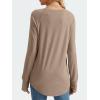 imageAUTOMET Womens Long Sleeve Shirts Crew Neck Casual Tshirts Fall Fashion Tops Loose Fit Lightweight Y2k Outfits ClothesKhaki