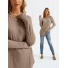 imageAUTOMET Womens Long Sleeve Shirts Crew Neck Casual Tshirts Fall Fashion Tops Loose Fit Lightweight Y2k Outfits ClothesKhaki