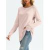 imageAUTOMET Womens Long Sleeve Shirts Crew Neck Casual Tshirts Fall Fashion Tops Loose Fit Lightweight Y2k Outfits ClothesPink
