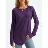imageAUTOMET Womens Long Sleeve Shirts Crew Neck Casual Tshirts Fall Fashion Tops Loose Fit Lightweight Y2k Outfits ClothesPurple