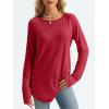 imageAUTOMET Womens Long Sleeve Shirts Crew Neck Casual Tshirts Fall Fashion Tops Loose Fit Lightweight Y2k Outfits ClothesRed