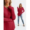 imageAUTOMET Womens Long Sleeve Shirts Crew Neck Casual Tshirts Fall Fashion Tops Loose Fit Lightweight Y2k Outfits ClothesRed
