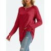 imageAUTOMET Womens Long Sleeve Shirts Crew Neck Casual Tshirts Fall Fashion Tops Loose Fit Lightweight Y2k Outfits ClothesRed