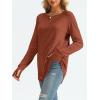 imageAUTOMET Womens Long Sleeve Shirts Crew Neck Casual Tshirts Fall Fashion Tops Loose Fit Lightweight Y2k Outfits ClothesRust