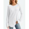 imageAUTOMET Womens Long Sleeve Shirts Crew Neck Casual Tshirts Fall Fashion Tops Loose Fit Lightweight Y2k Outfits ClothesWhite
