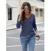 imageAUTOMET Womens Long Sleeve Shirts V Neck Casual Tops Loose Dressy Basic Fall Fashion Trendy Outfits Winter ClothesDarkblue