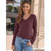 imageAUTOMET Womens Long Sleeve Shirts V Neck Casual Tops Loose Dressy Basic Fall Fashion Trendy Outfits Winter ClothesWine Red