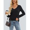 imageAUTOMET Womens Long Sleeve Shirts V Neck Casual Tops with Pockets Loose Dressy Basic Fall Outfits Clothes Winter Trendy 2025Black