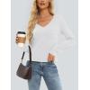 imageAUTOMET Womens Long Sleeve Shirts V Neck Casual Tops with Pockets Loose Dressy Basic Fall Outfits Clothes Winter Trendy 2025White