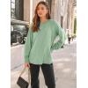 imageAUTOMET Womens Long Sleeve Tops Pleated Crew Neck Business Casual Blouses Fashion Clothes 2025 Trendy OutfitsLight Green