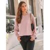 imageAUTOMET Womens Long Sleeve Tops Pleated Crew Neck Business Casual Blouses Fashion Clothes 2025 Trendy OutfitsPink