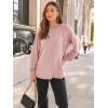 imageAUTOMET Womens Long Sleeve Tops Pleated Crew Neck Business Casual Blouses Fashion Clothes 2025 Trendy OutfitsPink