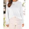 imageAUTOMET Womens Long Sleeve Tops Pleated Crew Neck Business Casual Blouses Fashion Clothes 2025 Trendy OutfitsWhite