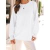 imageAUTOMET Womens Long Sleeve Tops Pleated Crew Neck Business Casual Blouses Fashion Clothes 2025 Trendy OutfitsWhite