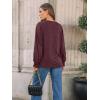 imageAUTOMET Womens Long Sleeve Tops Pleated Crew Neck Business Casual Blouses Fashion Clothes 2025 Trendy OutfitsWine Red