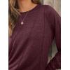 imageAUTOMET Womens Long Sleeve Tops Pleated Crew Neck Business Casual Blouses Fashion Clothes 2025 Trendy OutfitsWine Red