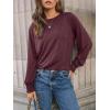 imageAUTOMET Womens Long Sleeve Tops Pleated Crew Neck Business Casual Blouses Fashion Clothes 2025 Trendy OutfitsWine Red