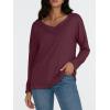 imageAUTOMET Womens Long Sleeve V Neck TShirts Basic Loose Fit Casual Tops Trendy Fashion Fall Clothes Outfits 2025 Wine Red L