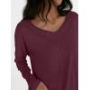 imageAUTOMET Womens Long Sleeve V Neck TShirts Basic Loose Fit Casual Tops Trendy Fashion Fall Clothes Outfits 2025 Wine Red L