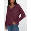 imageAUTOMET Womens Long Sleeve V Neck TShirts Basic Loose Fit Casual Tops Trendy Fashion Fall Clothes Outfits 2025 Wine Red L