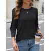 imageAUTOMET Womens Tops 34 Length Long Sleeve Shirts Fall Clothes Business Casual Dressy Blouse Loose Fit Basic Tee TrendyBlack
