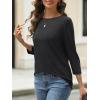 imageAUTOMET Womens Tops 34 Length Long Sleeve Shirts Fall Clothes Business Casual Dressy Blouse Loose Fit Basic Tee TrendyBlack