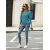 imageAUTOMET Womens Tops 34 Length Long Sleeve Shirts Fall Clothes Business Casual Dressy Blouse Loose Fit Basic Tee TrendyBlue Green
